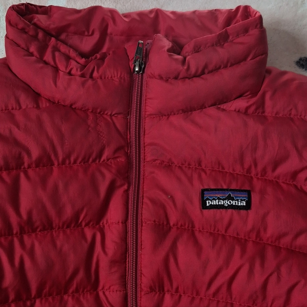 Patagonia Kids Red insulated goose Down  Puffer Jacket Girls 12 - Picture 5 of 10